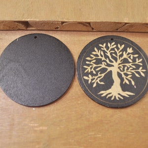 6pcs Flat Round Wooden Earrings Pendant,tree Earring Jewelry,laser ...