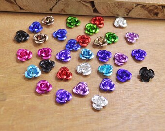 In Alluminio Fiore Rosa Perline In Metallo Piccolo X 100 PZ. 6mm - Foto 13