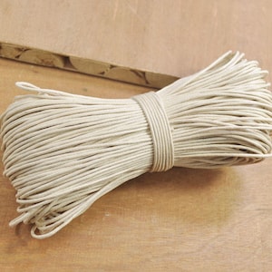 100 Yards Waxed Cotton Cords,1.5mm Beige Color Cotton Cord,Nacklace and Bracelet Cord,Beading String Cord -- FF102