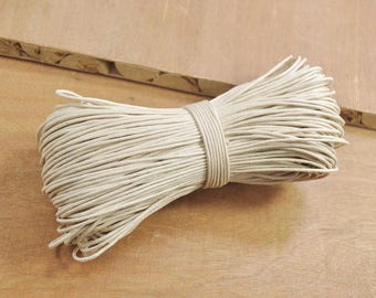 100 Yards Waxed Cotton Cords,1.5mm Beige Color Cotton Cord,Nacklace and Bracelet Cord,Beading String Cord -- FF102