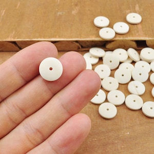 20pcs Small Flat Round Natural Wooden Beads,Circles Wooden discs beads, Unfinished Round Wood Bead Middle Hole--13mm.