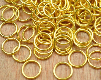 Gold Jump Rings/Chain Links 0.9mmx8mm Gold Tone Metal Open Jumpring Jewelry Findings Craft Supplies 200pcs