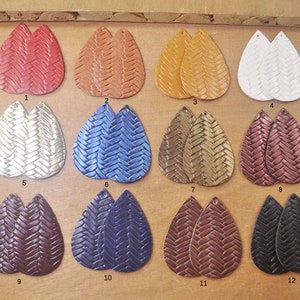 8 Brown Braided leather teardrop earrings pendant,Basket Weave Teardrop Leather Earrings Supplies,DIY Handmade Earrings--VCC5094#