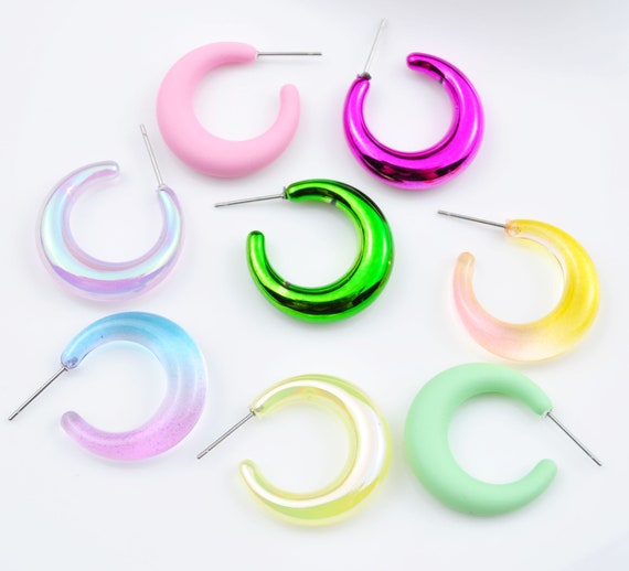 Acrylic Hoop Earrings Colorful Hoop Studs Hoop Earrings Small