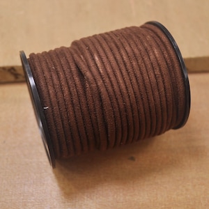 ¡Nuevo! Cordón redondo, 1/2/3/4/5Yards 3mm café falso ante cordón de cuero encaje collar de cuentas haciendo pulsera de cuerda, cordón de ante vegano-09 #