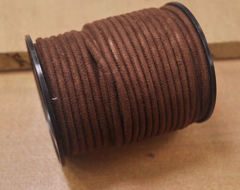 Nieuw! Rond koord, 1/2/3/4/5 meter 3 mm koffiebonen imitatiesuède koord lederen kant kralen ketting maken koordarmband, veganistisch suède koord-09#