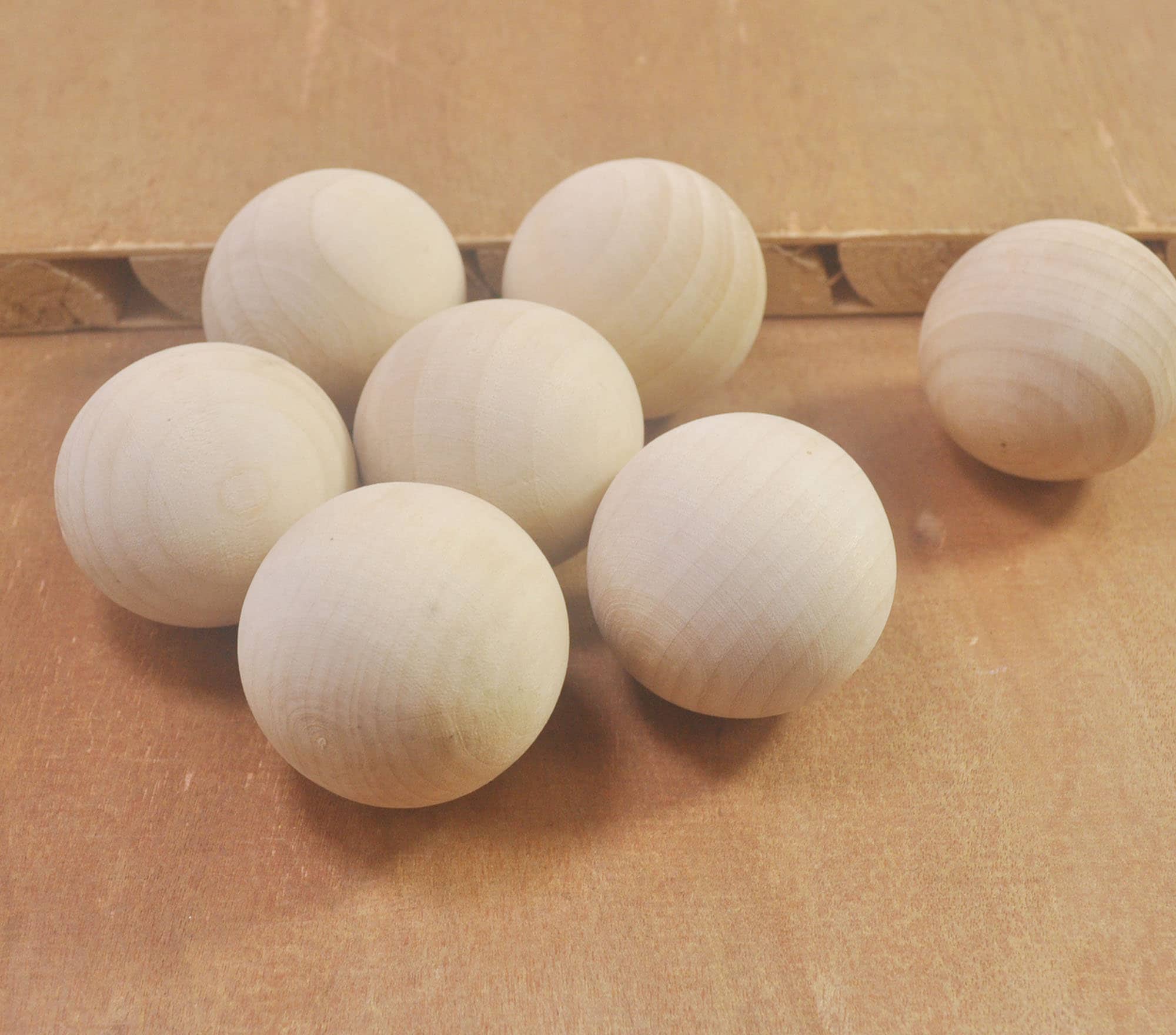 10 Pcs No Hole Crafts Making Natural Wood Round Ball Hand Made Wooden 35mm 