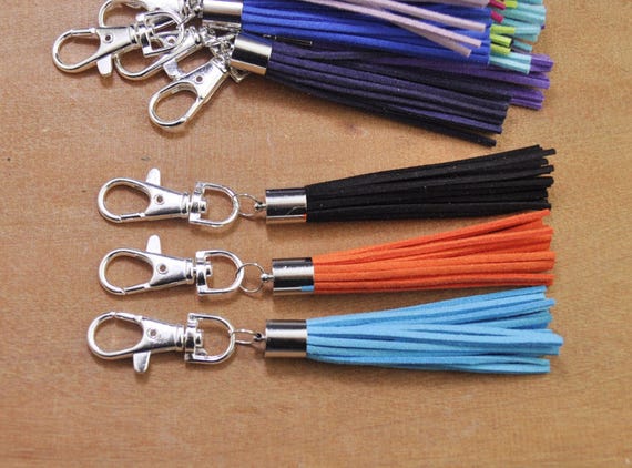 Wholesale Mixed Color Leather Tassel,silver Plated Tassel Key