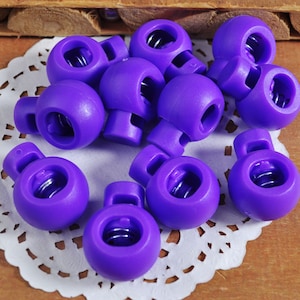 10-100Pcs Plastic Single Hole Round Cordlock, Toggles Stopper,18mm drawstring lock,Purple cord lock,elastic cord stop,Toggle Lock supply
