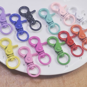 5 Stücke Metall Schwenk Hummer Verschlüsse Clips, SchwenkVerschluss Stecker für Schlüsselanhänger und Zubehör, gemischte Farbe Schwenk Hummer Tasche Handwerk 44x22mm