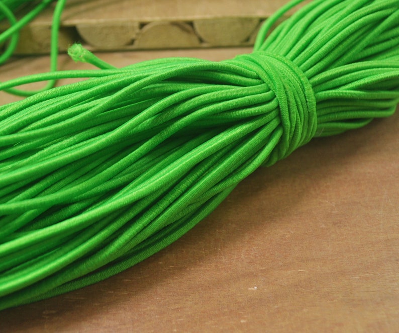 Green Elastic Cord2.5mm Green Elastic Cordelastic Round Rope Etsy