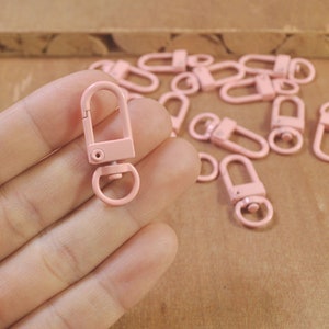 30Pcs Peach lobster swivel clasps key ring, Lobster Clasp,Swivel Clasp Connector for Keychains and Accessories, 33 x 12mm