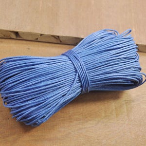 100 Yards Waxed Cotton Cords,1.5mm Blue Color Cotton Cord,Nacklace and Bracelet Cord,Beading String Cord -- FF213
