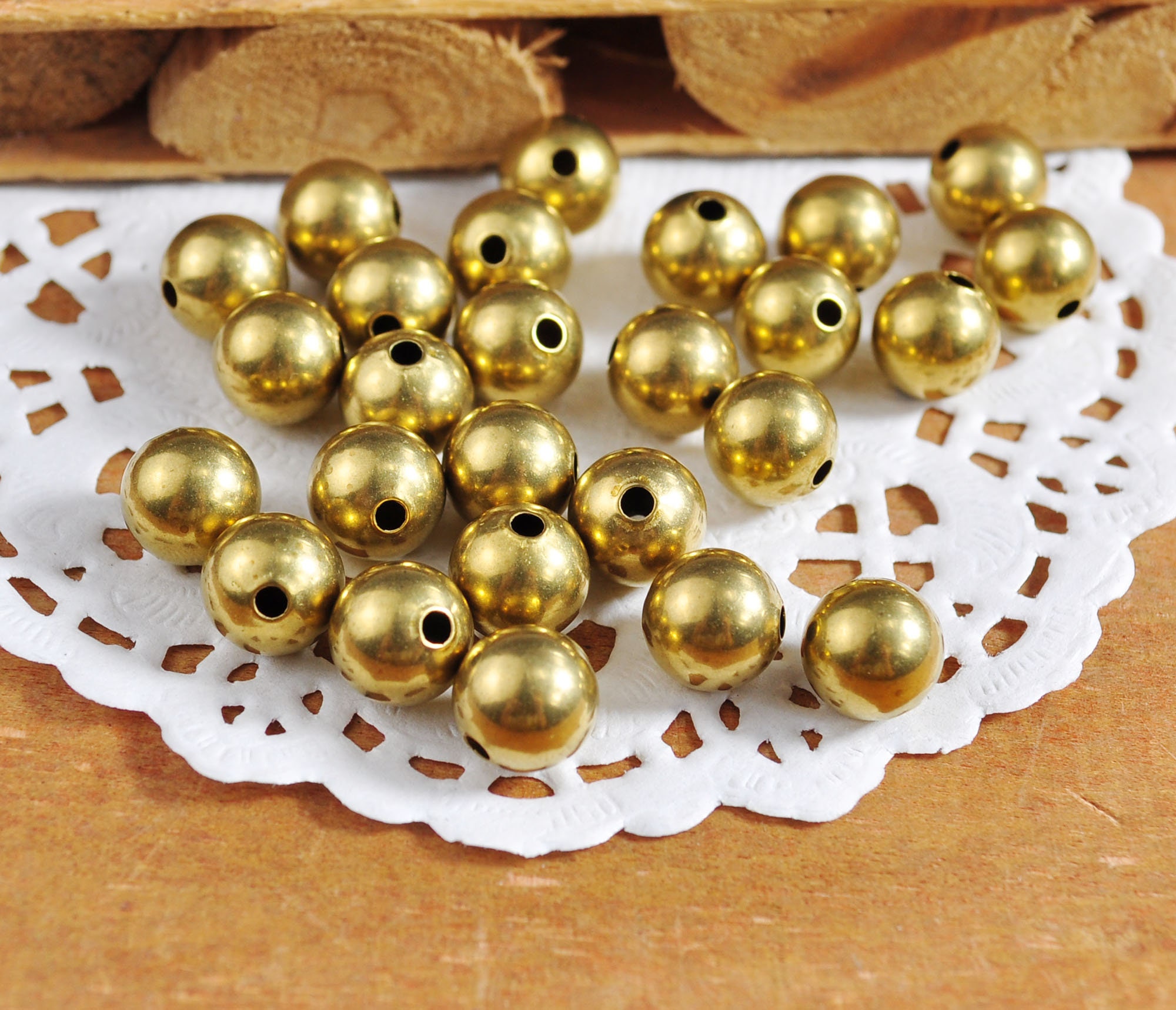 50 Pz/lotto 3.0mm-8mm Perline Di Ottone Originali Rotonde - Foto 7