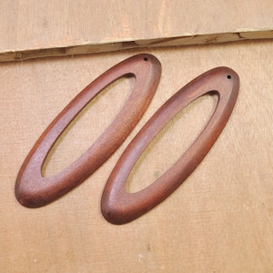 10Pcs Brown Oval Pendant, Unfinished Hollow out Wooden Pendant, Large Wooden Oval Charm for Earrings or Necklaces,wood supplies--93x31mm