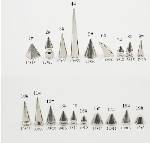 Metal Cone Spike Studs Bullet with Screw Back for DIY Leather Craft Cool  Rivets