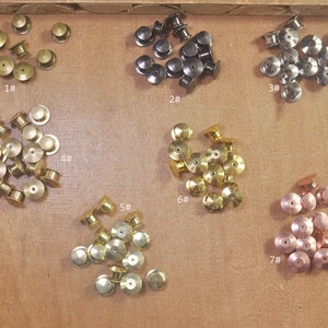 7 Colors,30pcs Locking Pin Backs，Brass Locking clutch,Pin Keepers,pin back