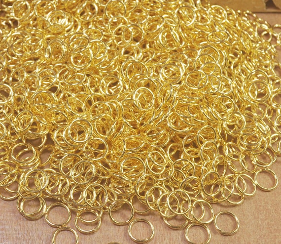 18K Gold Plated Jump Rings Beads,10, 20, 30, 40, 50, 100pcs Open Jumprings, 8mm Connectors Findings Jewelry,Jewelry Making Supplies