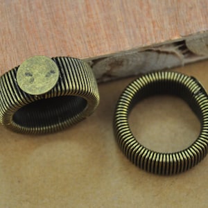 Bronze Ring Blanks,10pcs Antique Bronze Metal Retractable Cabochon Ring Base Setting 10mm pad