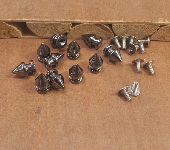 50pcs 8x12mm puntas de gunmetal y tachuelas para ropa de cuero