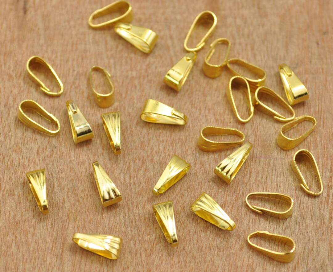 50pcs Rose Gold Pendant Clasps Hook Clips Pinch Bails