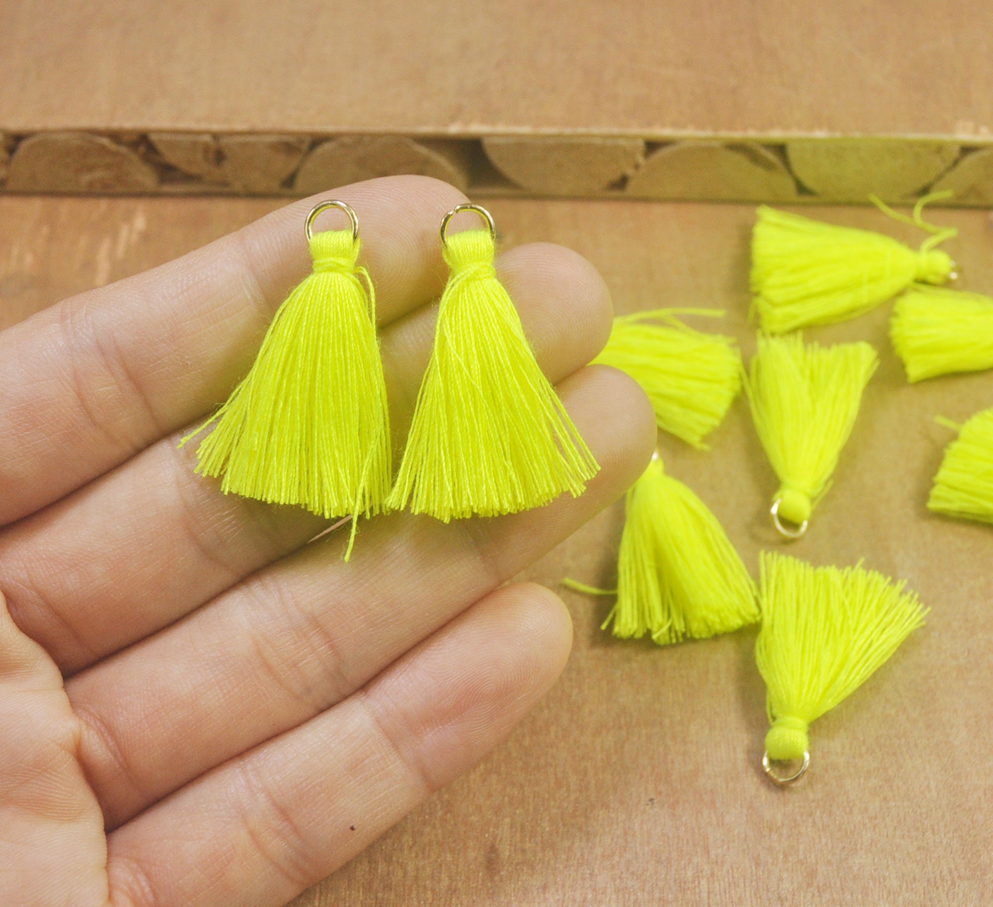 Neon Green Tassel20pcs Mini Cotton Tassels3cm Cotton Tassels Etsy UK