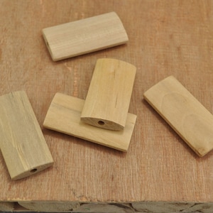 Wooden Beads,10pcs Oval Rectangle Wooden Beads.unfinished Natural Wood beads,square curved surface bead accessories,41x20x6mm