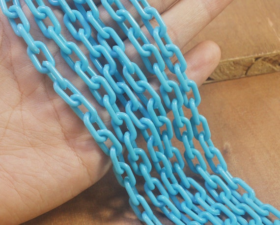 3-inch Plastic Chain, Turquois