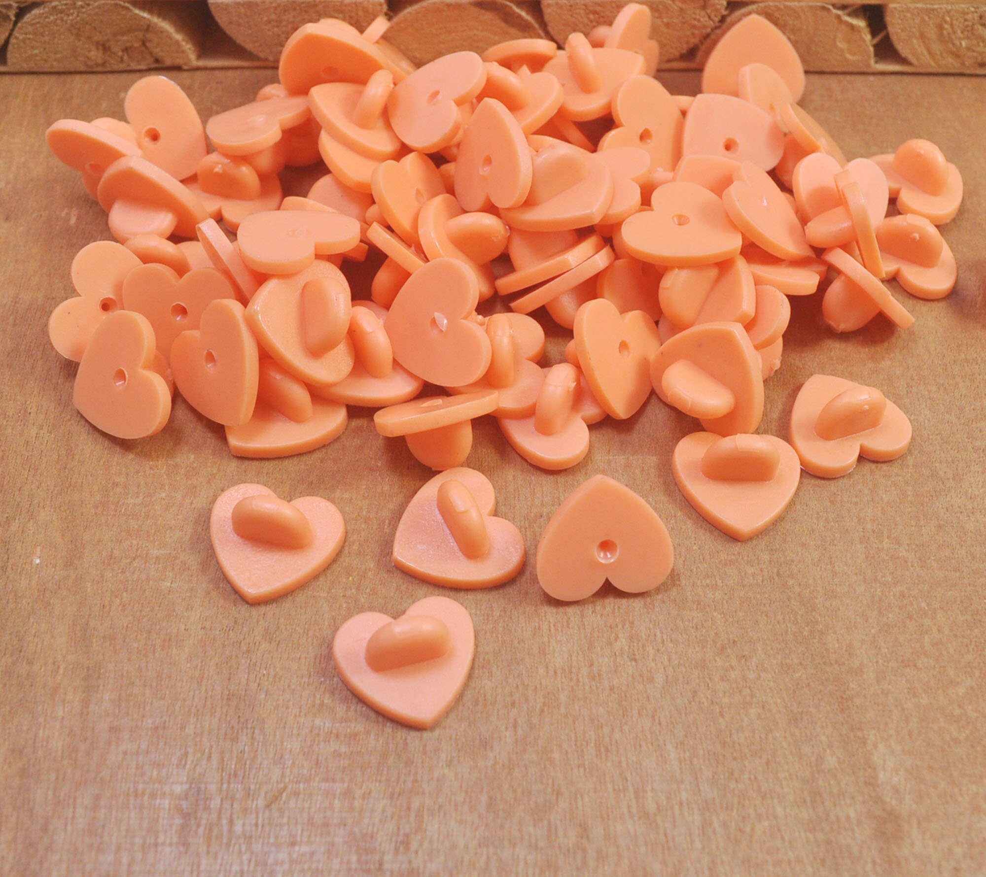 Orange Heart Shape Rubber Pin Backs 4pc. – Precious Bbyz
