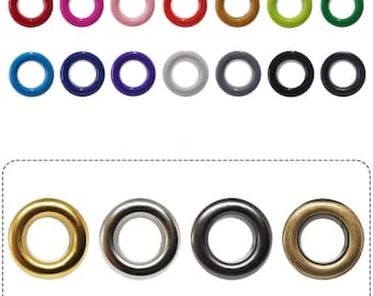 100 stks/pak Gemengde Kleur Oogjes, 18 Kleuren Grommets Oogjes met Ringen Voor DIY Leer ambacht, Schoenen, Riem, Cap, Tas, Tags, Kleding Accessoires