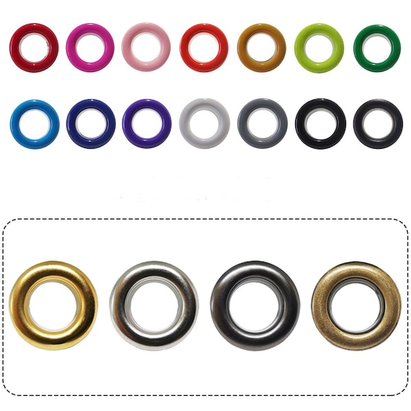 100Pcs/pack Mixed Color Eyelets, 18 Colors Grommets Eyelets with Washers For DIY Leather craft,Shoes,Belt,Cap,Bag,Tags,Clothes Accessories