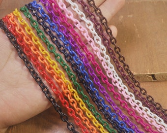 2-50Pieces 15.7 inch Plastic chain, colourful plastic chain,Oval plastic chain,Choose the color you want,8x6mm