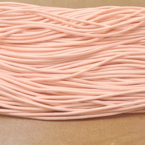 Elastic Cord,2.5mm Light Orange Elastic Cord,Elastic round Rope Trim Bracelet, Nylon Exterior Rubber Interior-5yards/10yards/50yards