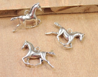 20Pcs Horse charms pendant,antique silver tone,metal pendant,Bracelet pendant -- 31x24mm