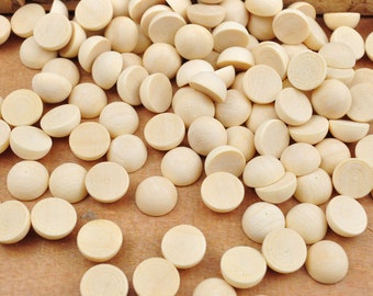 100Pcs 10mm Small Wood Half Split Balls,Dome Ball, Unfinished Ball Half, Ball Split,Half Ball,Wooden ball beads,Round Split Ball,Wholesale