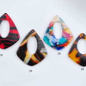 2-100pcs Tortoise Shell Acetate Rhombus Charm Pendants,Teardrop pendant,Acetate Craft Earring Components,Necklace findings,Jewelry Making