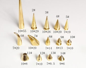 20Pcs Gold Bullet Punk Spikes,Leather Crafts Screw Punk Studs Cone Rivets Screw Punk Bullet Cone Spike Stud Metal Screw Rivets Punk Stud