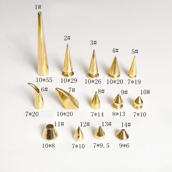 20pcs Gold Bullet Punk Spikes,leather Crafts Screw Punk Studs Cone Rivets  Screw Punk Bullet Cone Spike Stud Metal Screw Rivets Punk Stud 