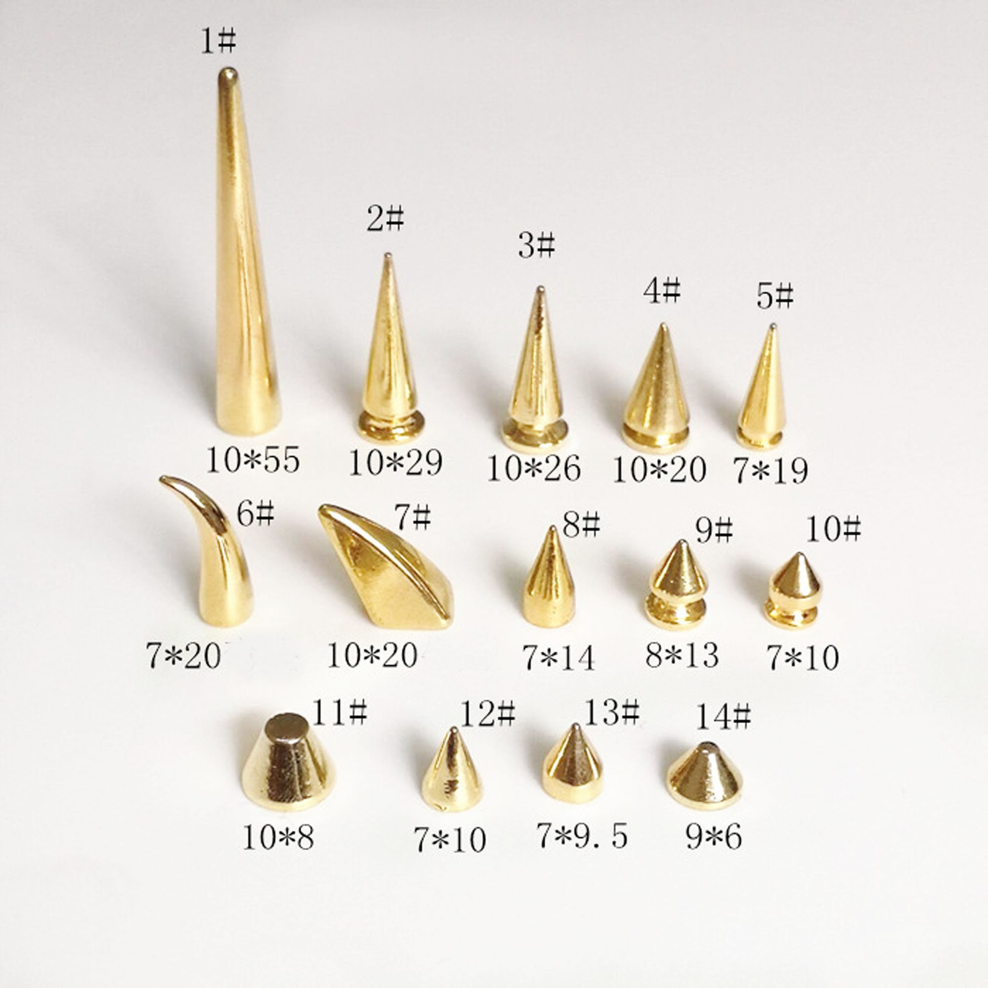Screwback Spikes, Electroplated Carbon Steel Easy Mounting 100 Sets  Clothing Spikes for Clothes