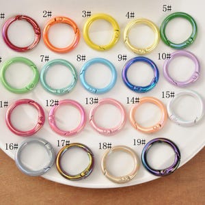 2-100Pcs 25mm Spring Gate,AB Color Round Clasp, Round Circle Ring,Snap Clip Trigger Clasp, Spring Buckle for Chain Purse Key Jewelery
