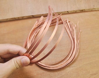 20 5mm copper color headbands,metal headband,plain headband,hair hoop,metal band,hair band, plain tiara,bent end headband,Wholesale headband