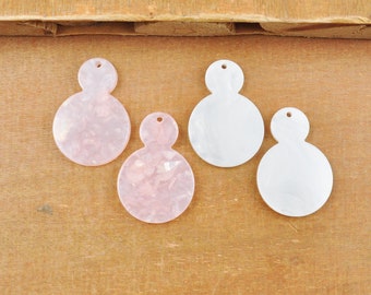 2-100Pcs Acetate White/Light Pink Gourd Charms，Tortoise Shell Gourd Earrings and Pendant ,Earring Shape Findings,Jewelry Supplys，29x20mm