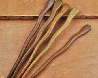 High Quality Serpent Wood hair stick,Hand fine carved wood hairpin simple smooth Brown wood hair stick,Shawl Pin Fork Hair Stick,Solid Wood