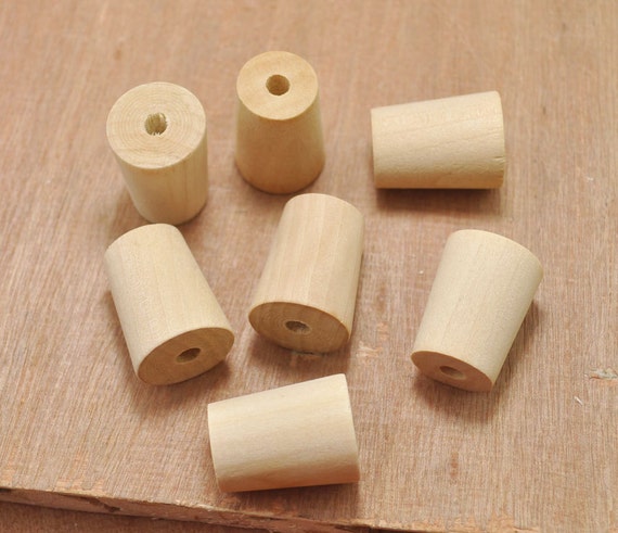 Perle di legno 30pcs, perline di tubo di legno trapezoidale, perline di  legno naturale 19x19x15mm -  Italia