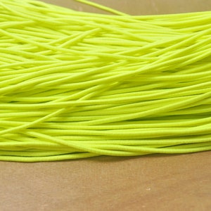 Elastic Cord,2.5mm Bright Green Elastic Cord,Elastic round Rope Trim Bracelet, Nylon Exterior Rubber Interior-5yards/10yards/50yards