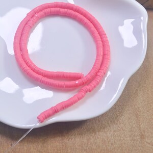 4mm vinyl Heishi beads,Light Watermelon polymer clay beads, African vinyl beads, Polymer Clay DIY Making Jewelry Bead,Length 40cm--36#