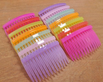 Hair Combs,20 pcs Mixed color plastic Hair Combs 14 teeth (45mmx70mm)