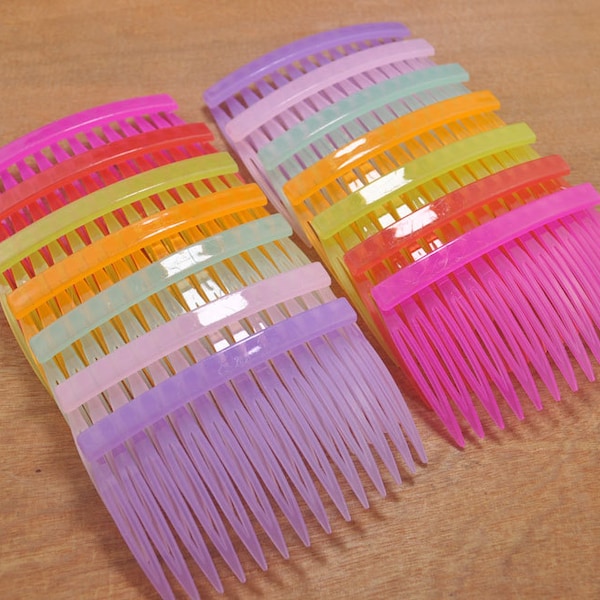 Hair Combs,20 pcs Mixed color plastic Hair Combs 14 teeth (45mmx70mm)