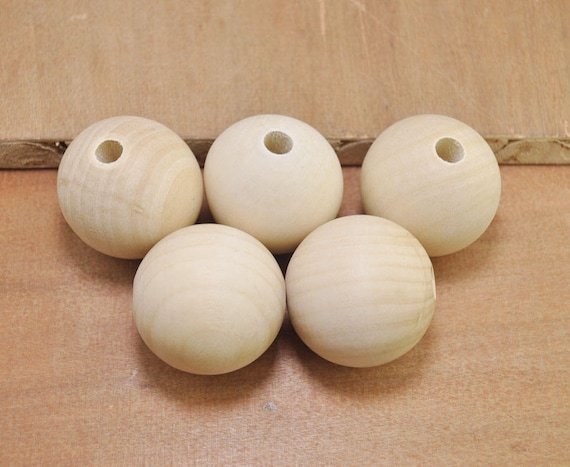 45mm 10 Pieces Unfinished Round Wooden Ring Loop Findings for Jewelry Making Craft