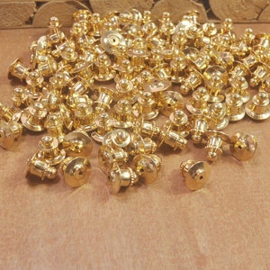 10pcs Locking Pin Backs，Brass Locking clutch,Pin Keepers,Gold pin back